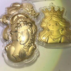 Gold keychain/Bag charms Santa and Princess Figurines